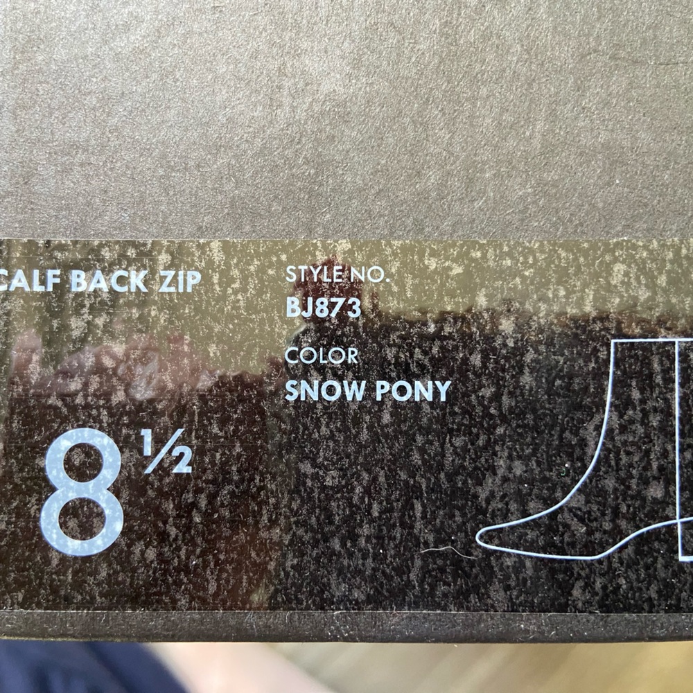 NIB J. Crew Roxie Back Zip Ankle Boot in Snow Pony, BJ873, Size 8.5 - Picture 9 of 10